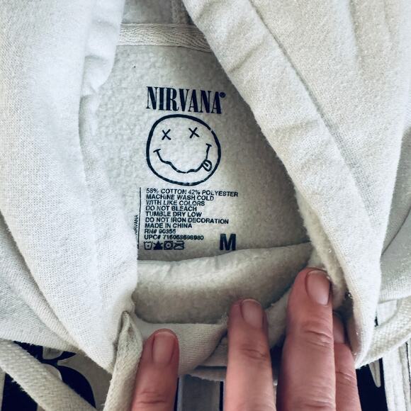nirvana light birch mens hoodie medium comfy movie pullover - Picture 2 of 7
